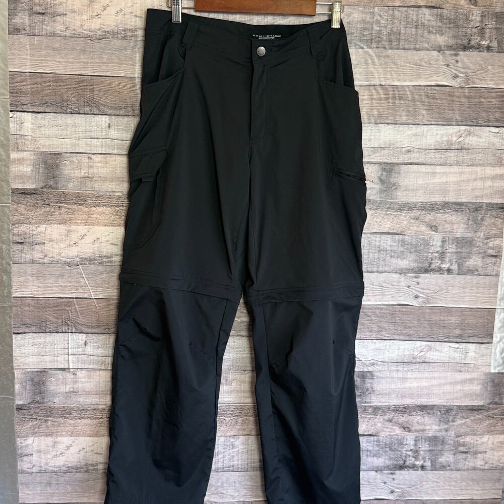 Columbia Mens Convertible Hiking Pants 36 Black Packable Lightweight Classic
